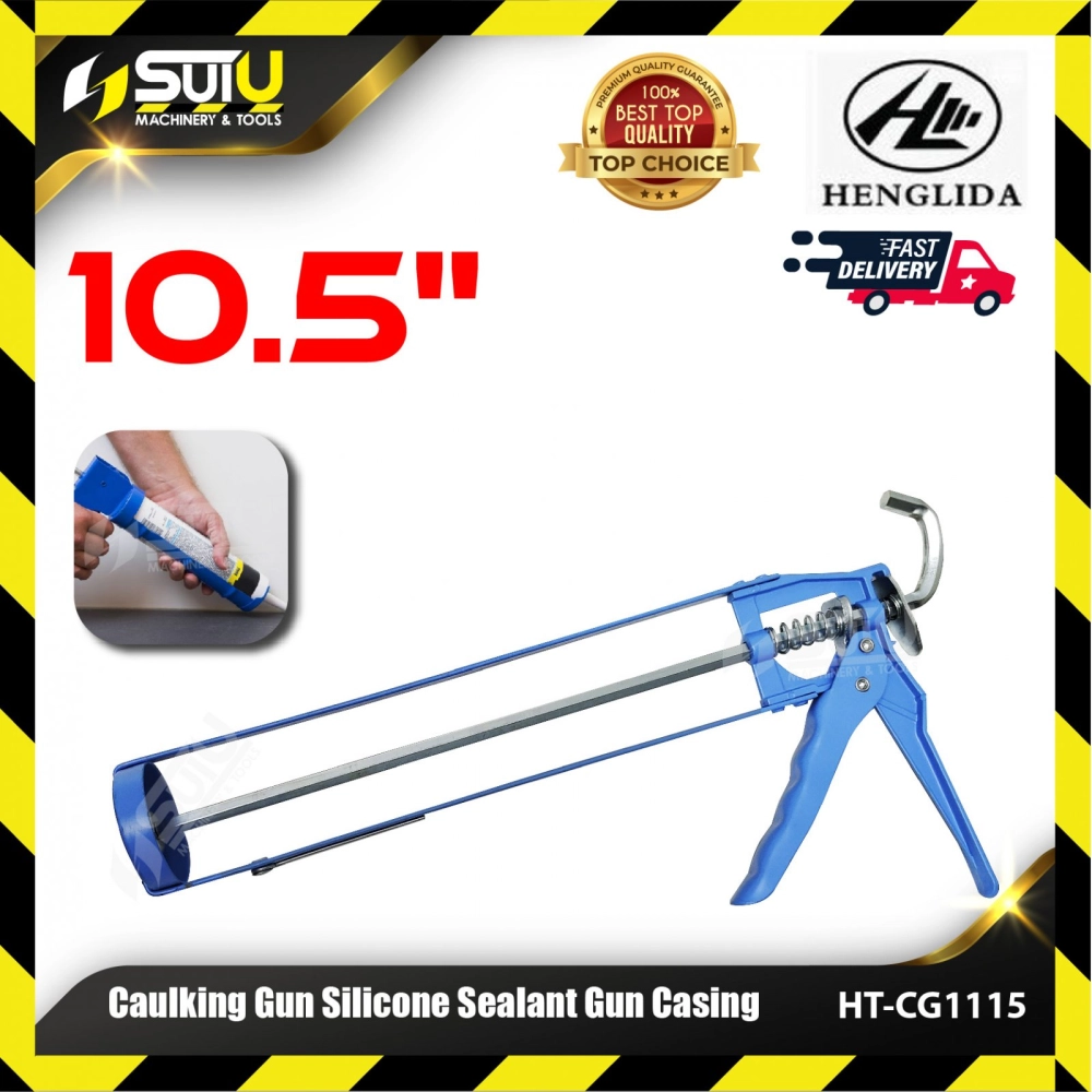 HENGLIDA CG1115 10.5" Heavy Duty Caulking Gun for Silicone Sealant Gun