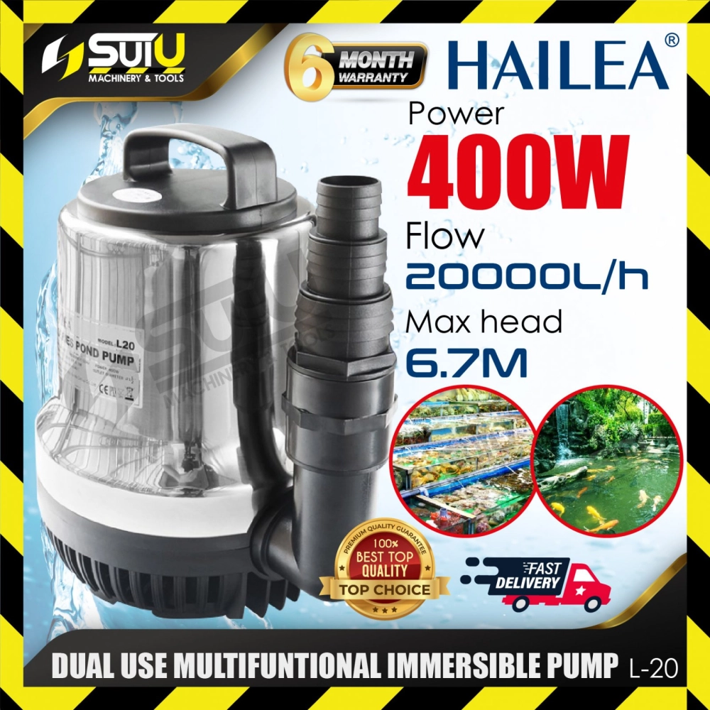 HAILEA L-20 / L20 Fish Pond Aquarium Submersible Pump 400W