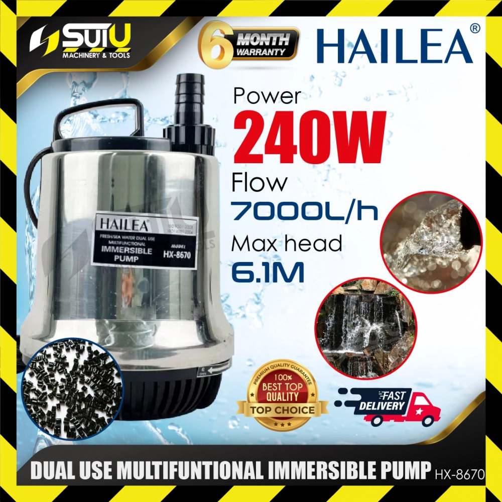 HAILEA HX-8670 / HX8670 Fish Pond Aquarium Submersible Pump 240W