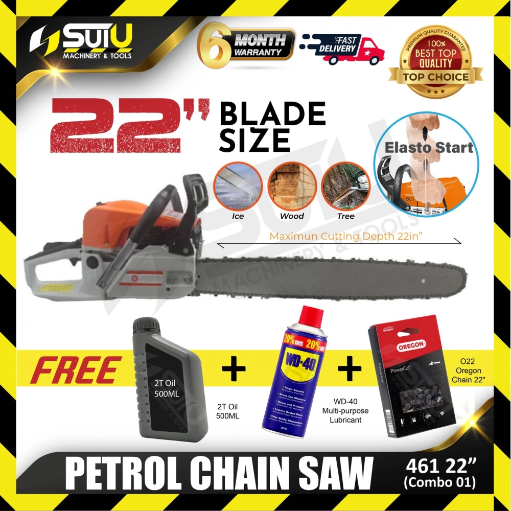 [COMBO SET] STHLL MS461 / 461 22" Petrol Chain Saw + 500ML 2T OIL + WD-40 Multi-Purpose Lubricant + OREGON OG22 22" Saw Chain