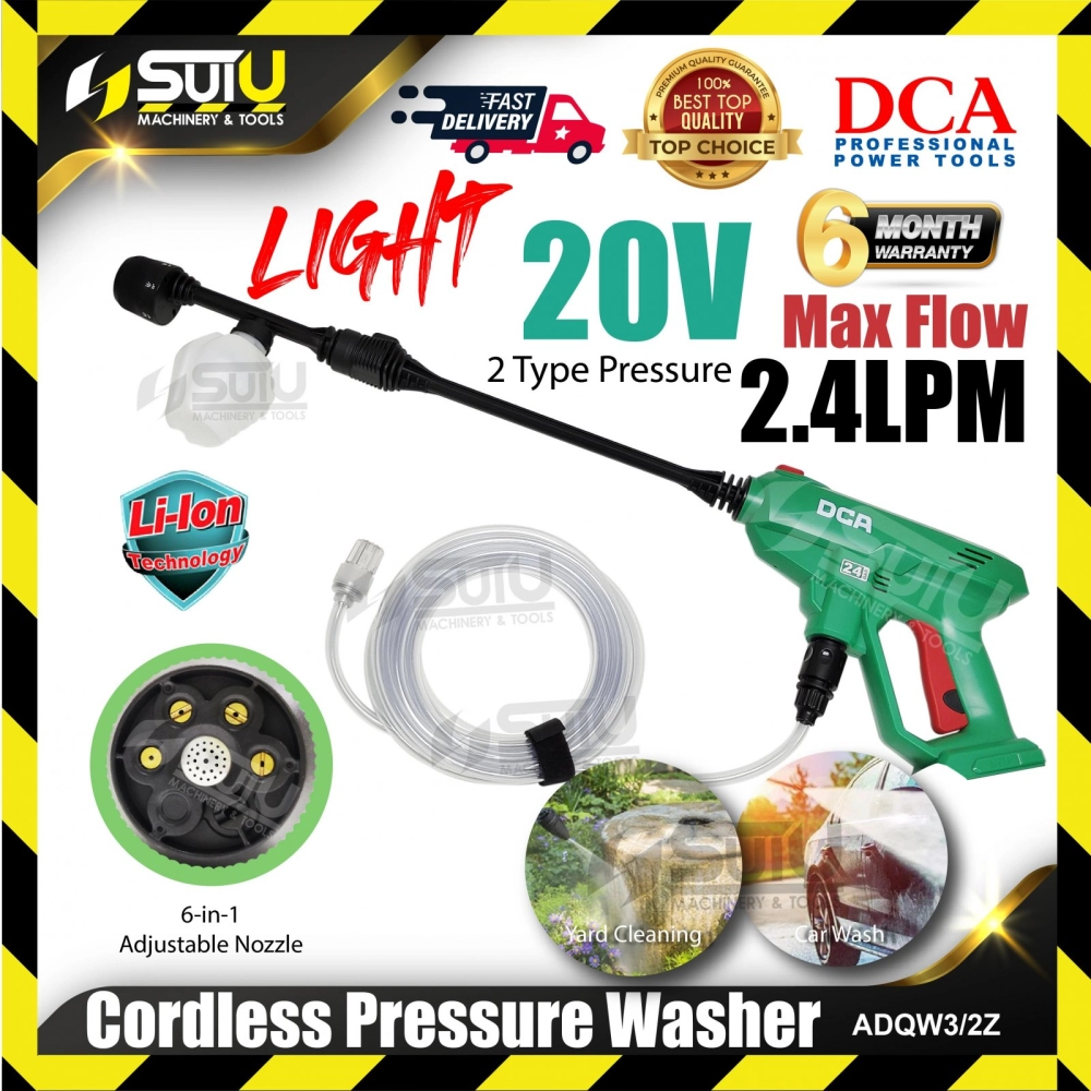 DCA ADQW3/2 / ADQW3/2Z 20V Cordless Pressure Washer / Pencuci Tekanan (SOLO - No Battery & Charger)
