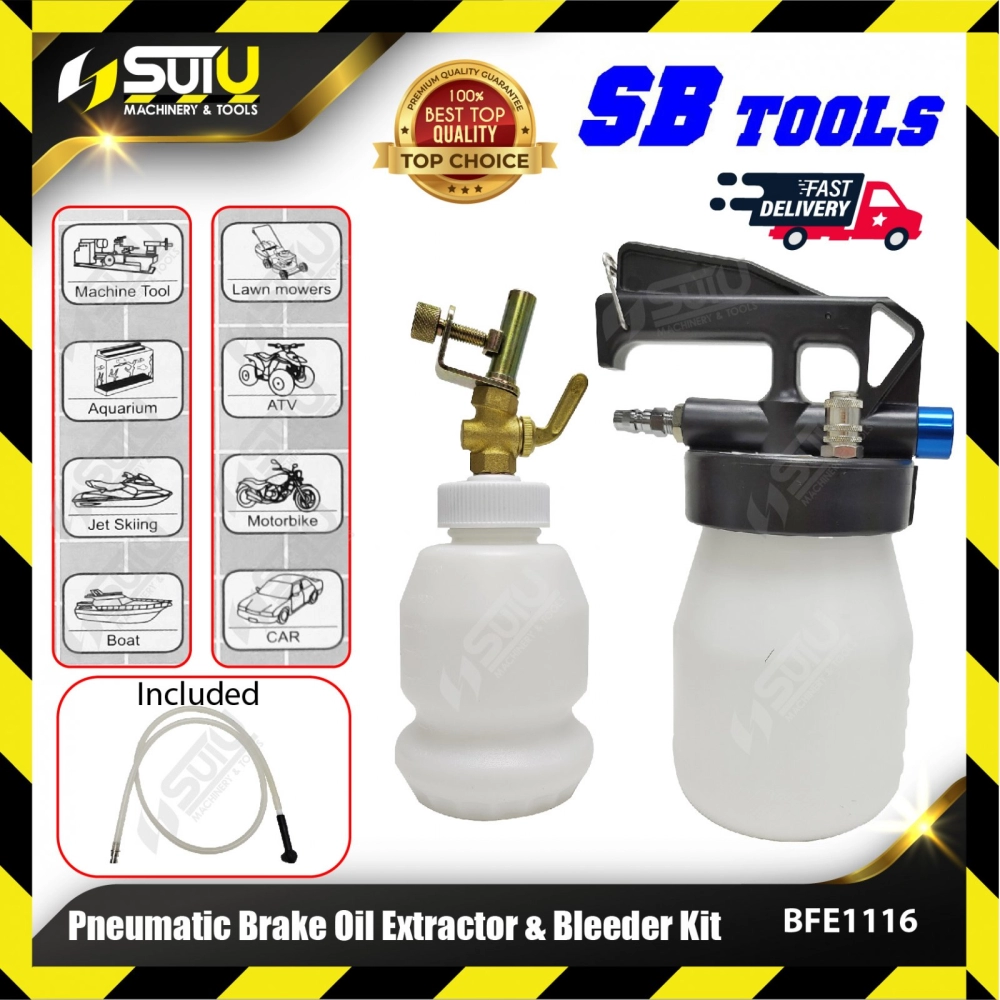 SB TOOLS BFE1116 Pneumatic Brake Oil Extractor & Bleeder Kit