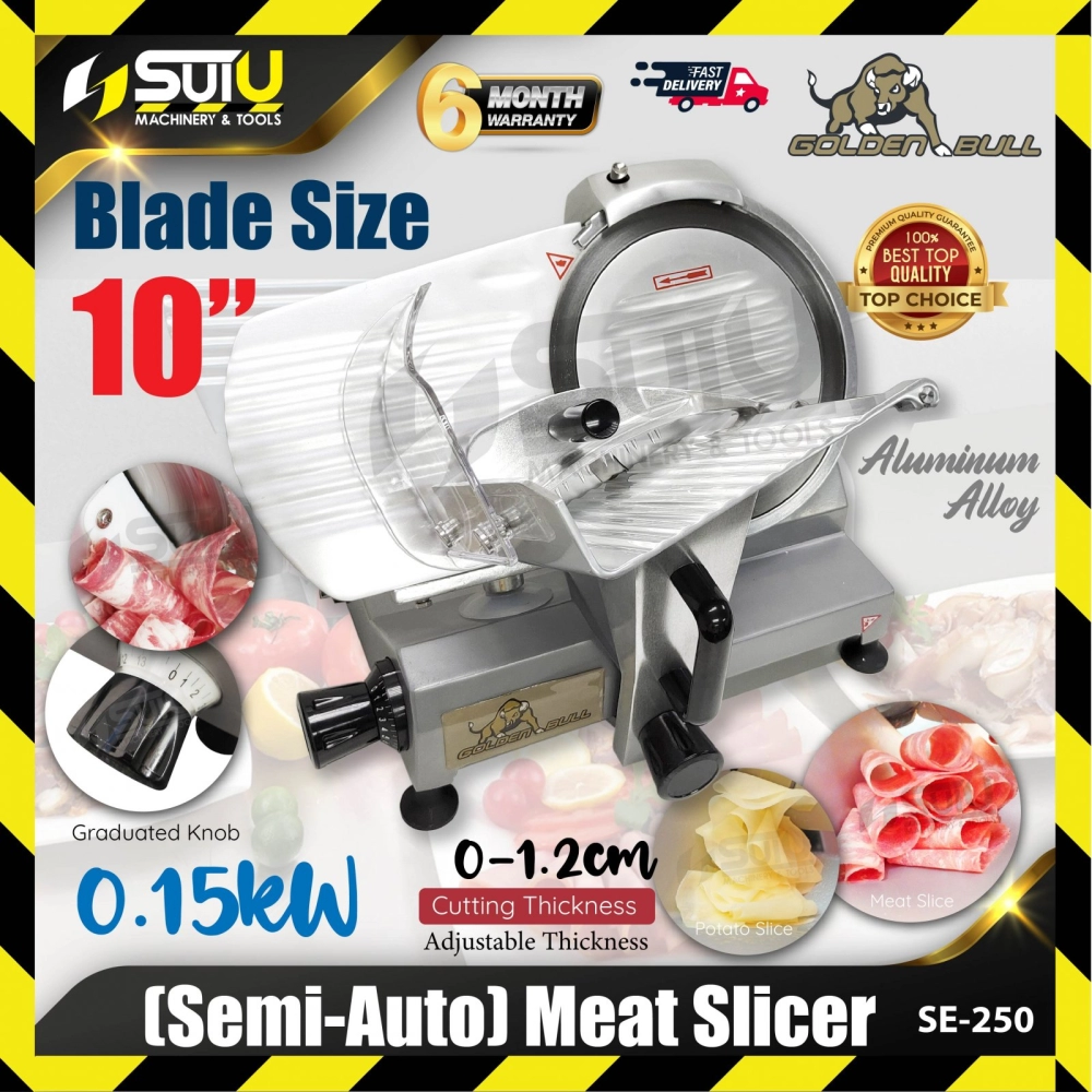 GOLDEN BULL SE-250 10" / 250MM Semi Auto Meat Slicer 0.15kW
