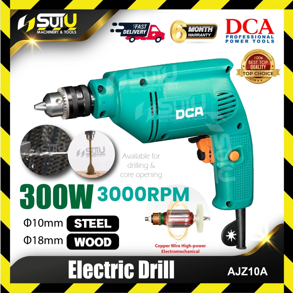 DCA AJZ10A / AJZ10-A 10MM Electric Drill 300W 3000RPM