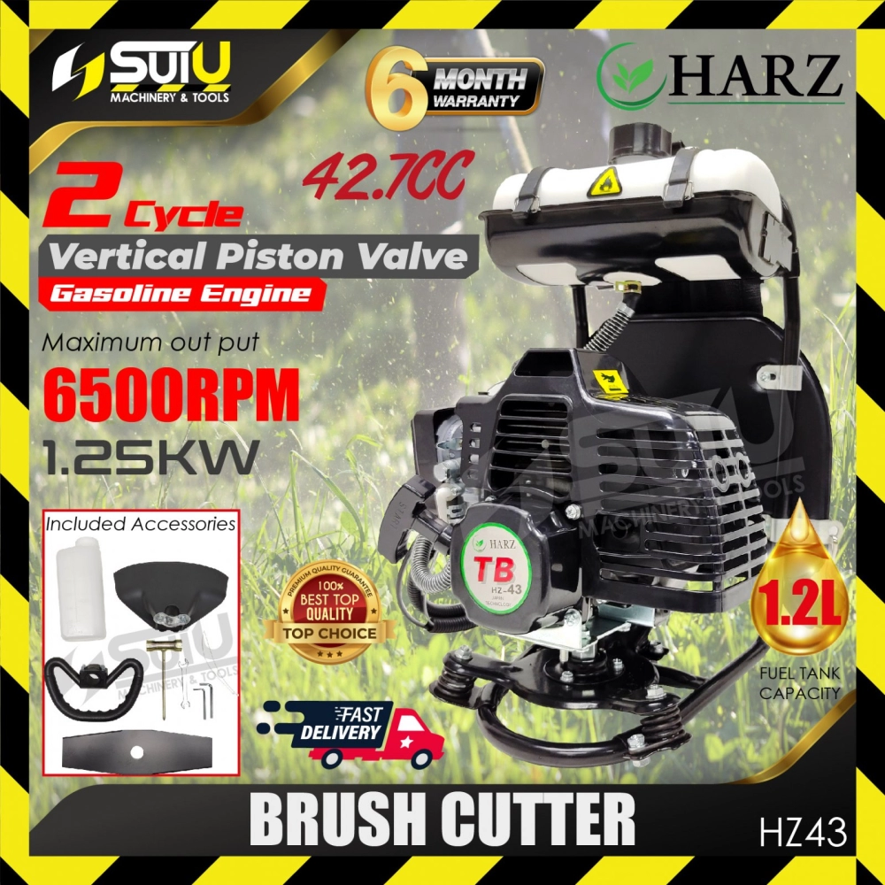 HARZ HZ43 / HZ-43 42.7CC Backpack Brush Cutter 1.25kW 6500RPM