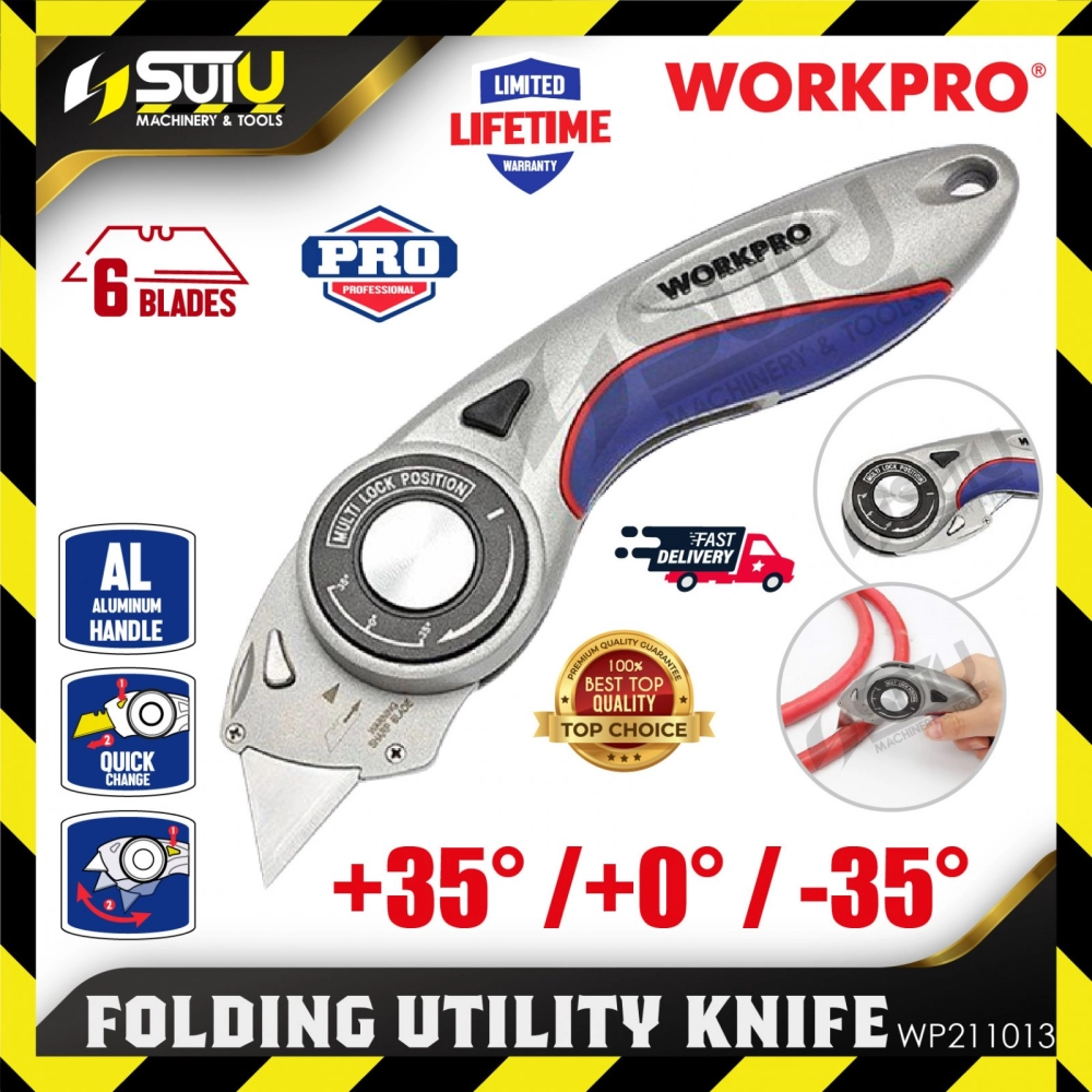 WORKPRO WP211013 Aluminium Quick Change Folding Utility Knife