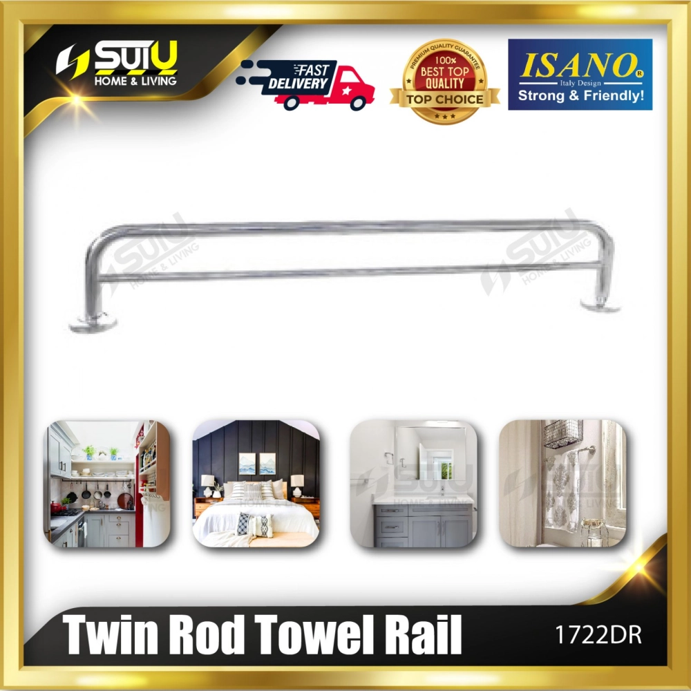 ISANO 1722DR 21MM X 700MM Twin Rod Towel Rail