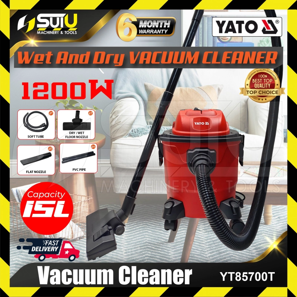 YATO YT-85700T / YT85700 / YT-85700 15L 2IN1 Wet & Dry Vacuum Cleaner 1200W w/ Accessories