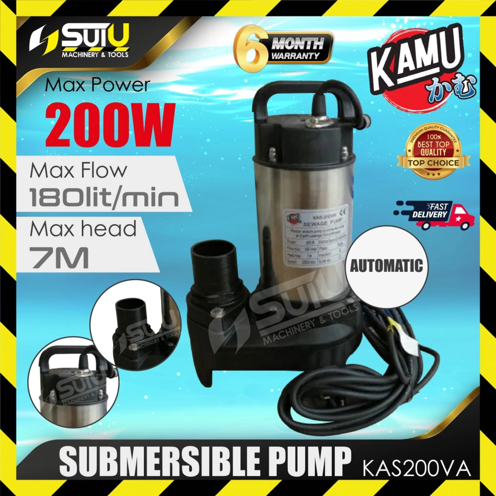 [AUTOMATIC] KAMU KAS-200VA / KAS200VA Submersible Pump / Pam Kolam Ikan 200W