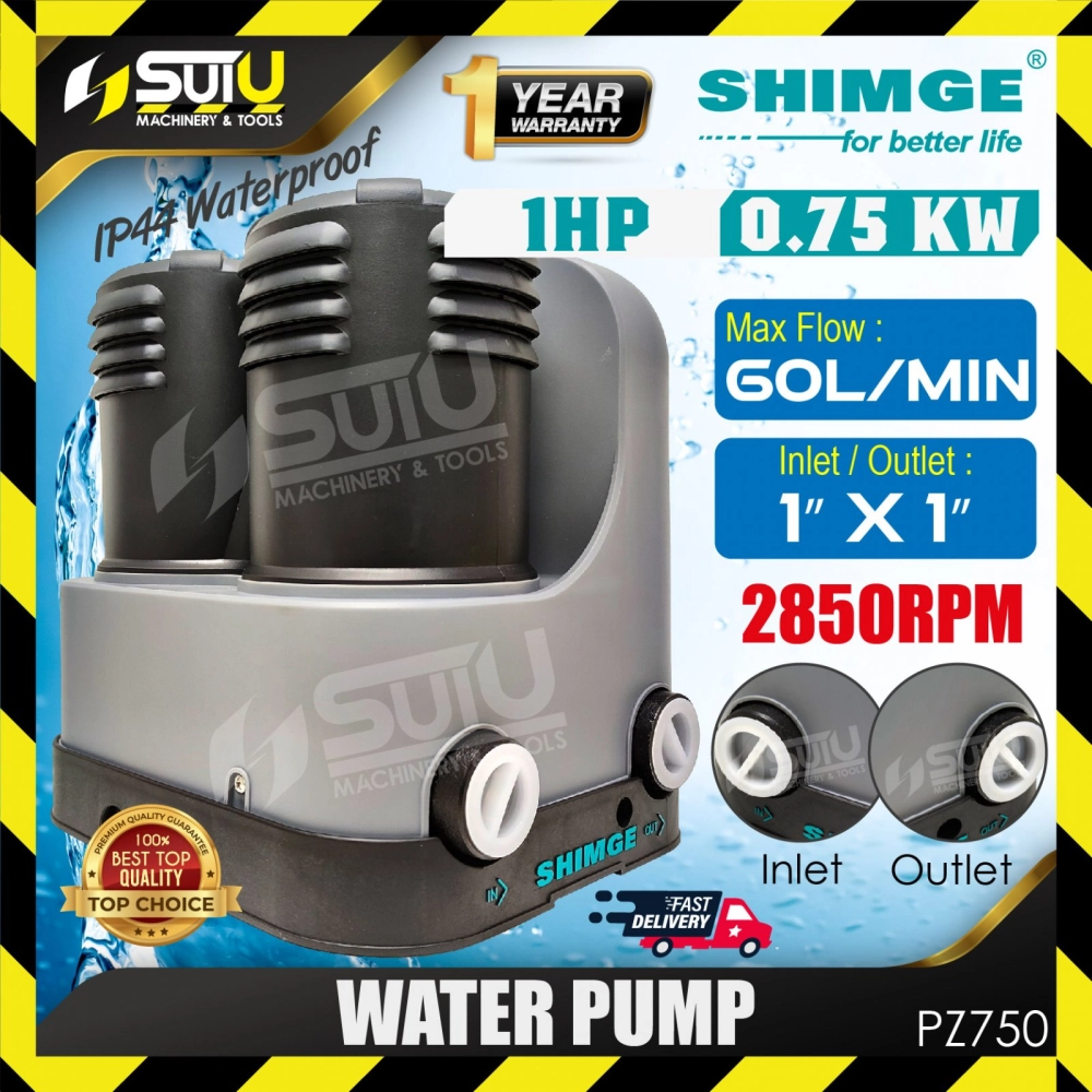 SHIMGE PZ750 1HP Automatic Self Priming Water Pump / Pam Air 0.75kW 2850RPM