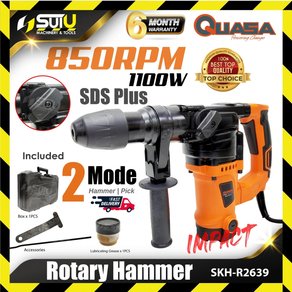 QUASA SKH-R2639 3.5J 2-Mode SDS Plus Rotary Hammer 1100W 850RPM