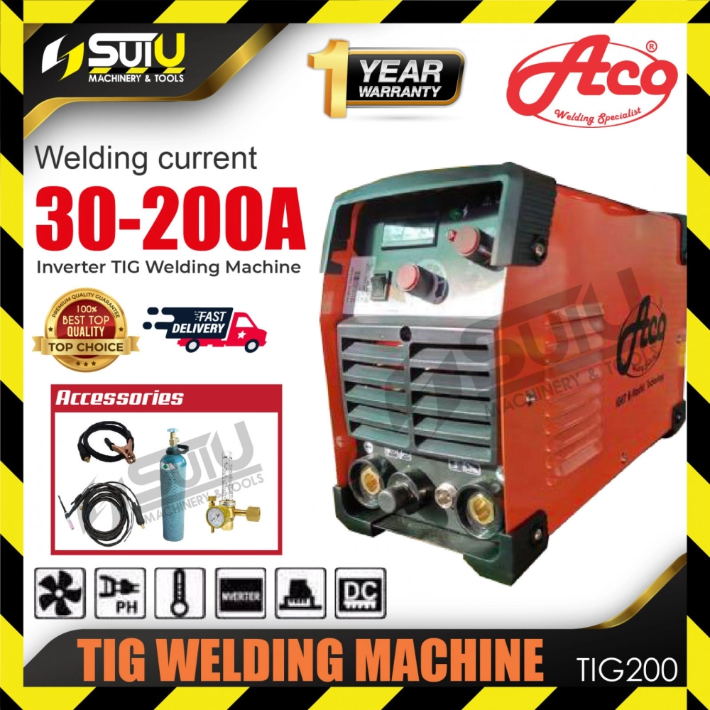 【WITH ARGON GAS】ACO TIG200 / TIG-200 TIG Welding Machine w/ Accessories