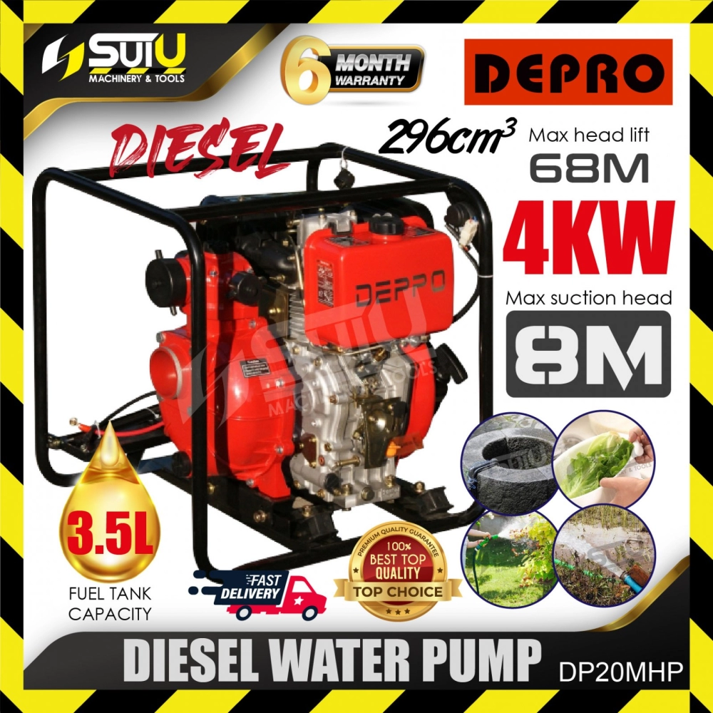 [HIGH PRESSURE TYPE] DEPRO DP20MHP 2" Diesel Water Pump / Pam Air 4kW 3600RPM
