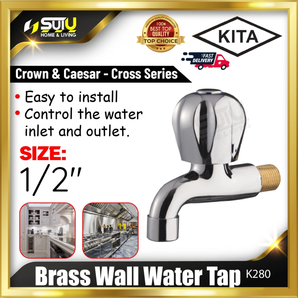 KITA K280 1/2" Brass Wall Water Tap