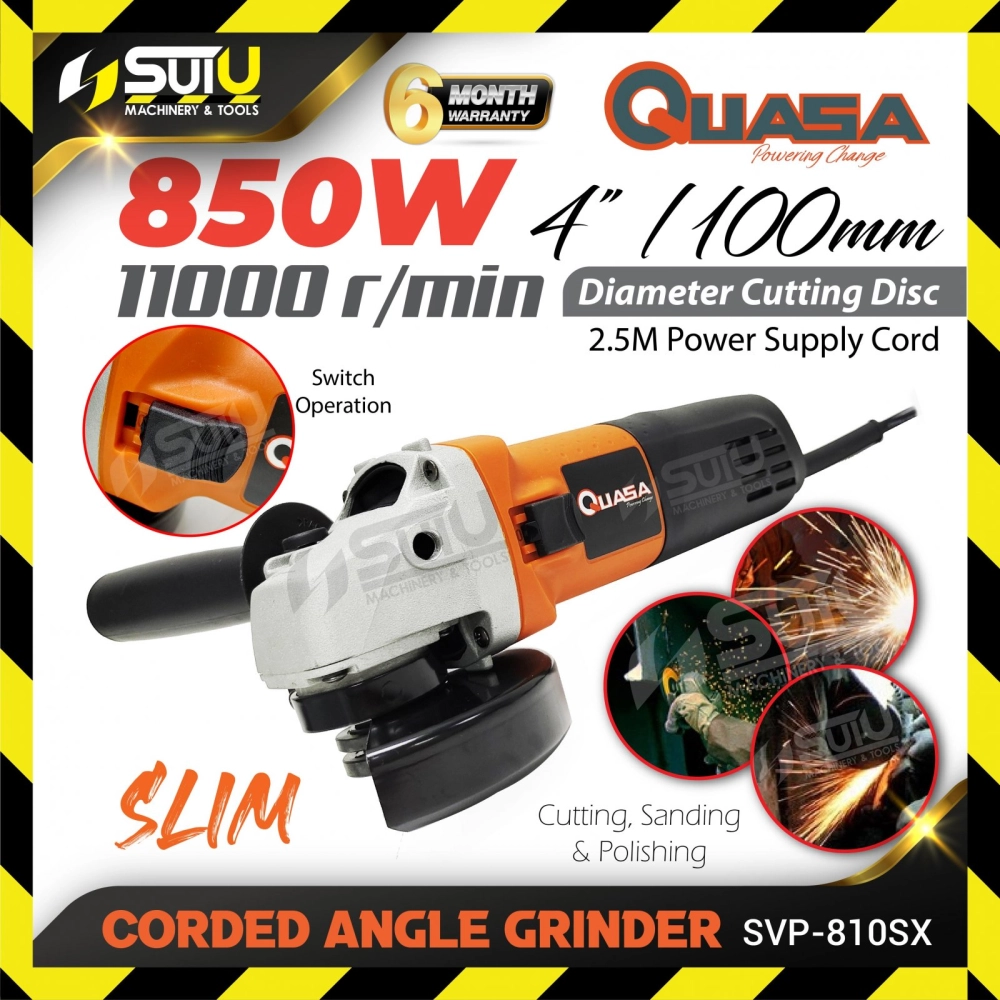 QUASA SVP-810SX 4" / 100MM Corded Angle Grinder 850W 11000RPM