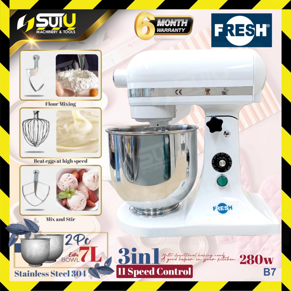 FRESH B7 3in1 7L Stand Mixer / Food Mixer / Mesin Pengadun 280W