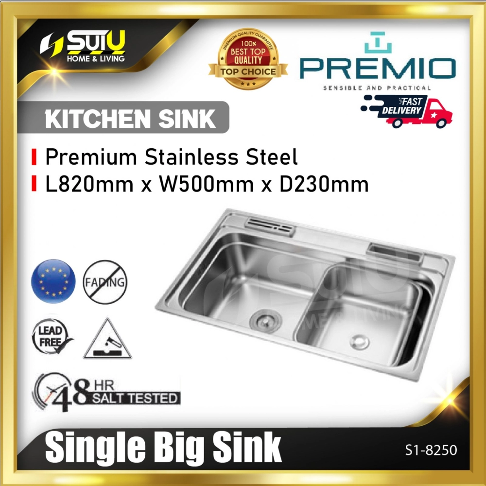 PREMIO S1-8250 Stainless Steel Single Big Sink 1.0MM (T)