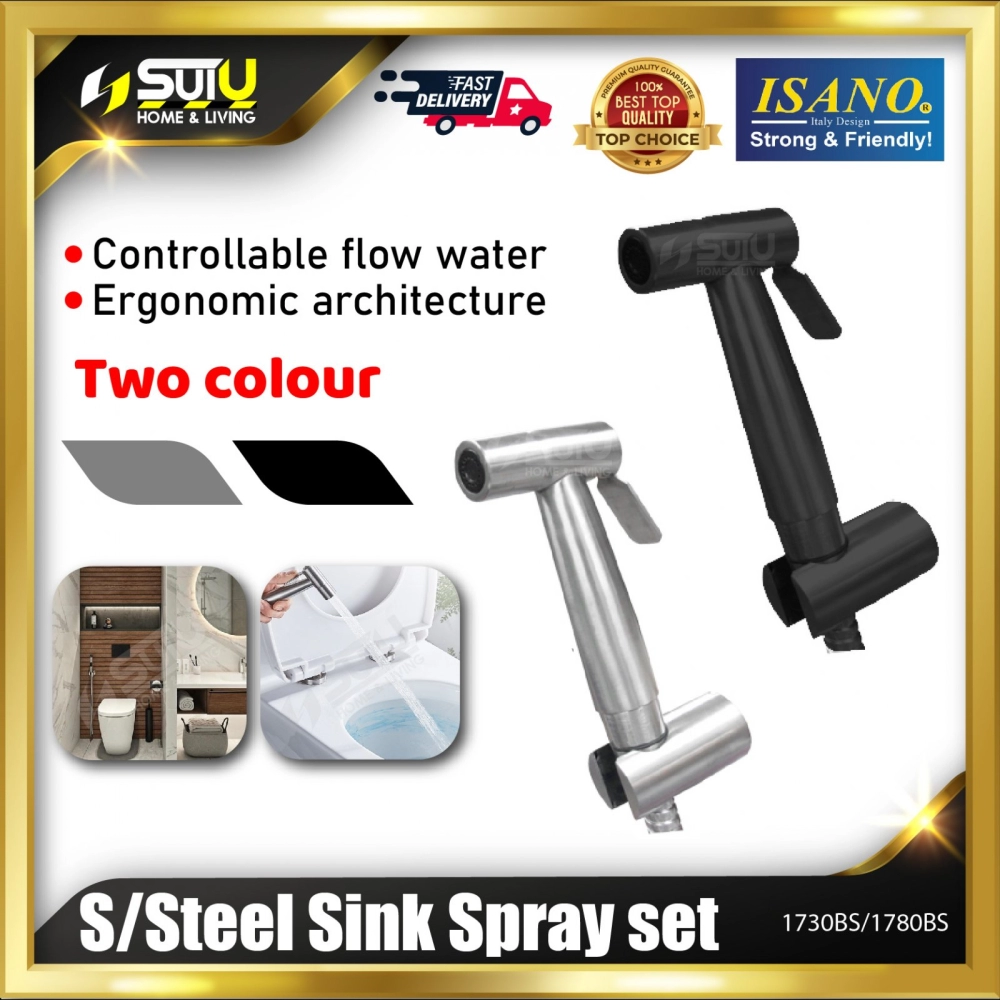 ISANO 1730BS / 1780BS Stainless Steel Sink Spray Set (Silver / Black)