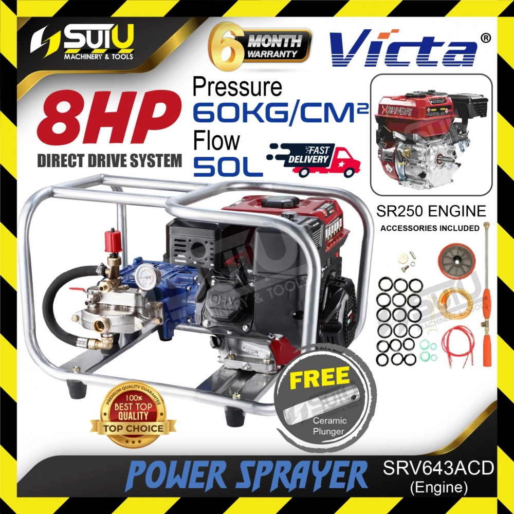 [DIRECT DRIVE ENGINE] VICTA SRV643ACD Power Sprayer / Penyembur Kuasa with 8HP Shinery SR250 Engine