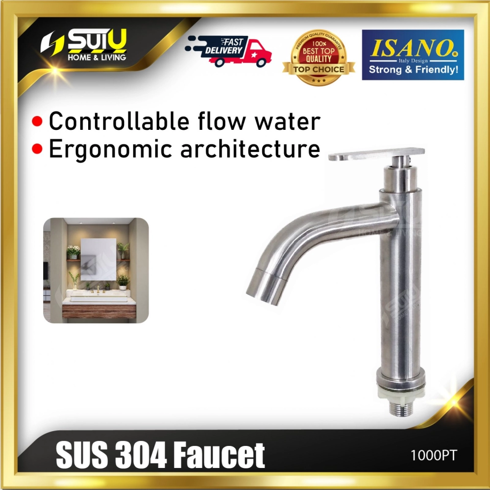 ISANO 1000PT SUS304 Stainless Steel Faucet / Basin Tap / Pillar Water Tap