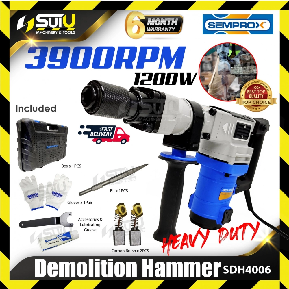 SEMPROX SDH4006 10J Heavy Duty Demolition Hammer 1200W 3900RPM