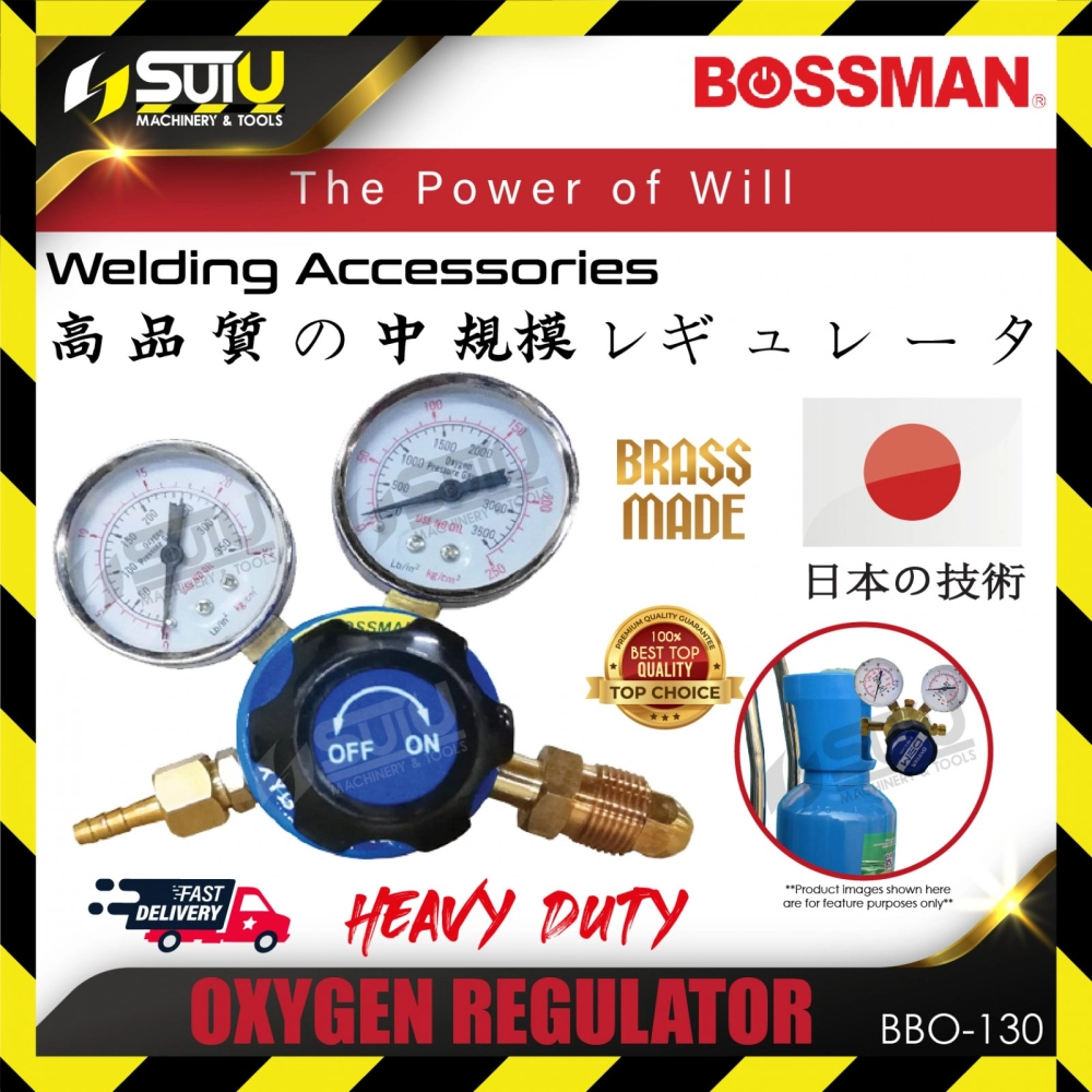 BOSSMAN BBO-130 / BBO130 / BBO 130 Heavy Duty Brass Made Oxygen Regulator