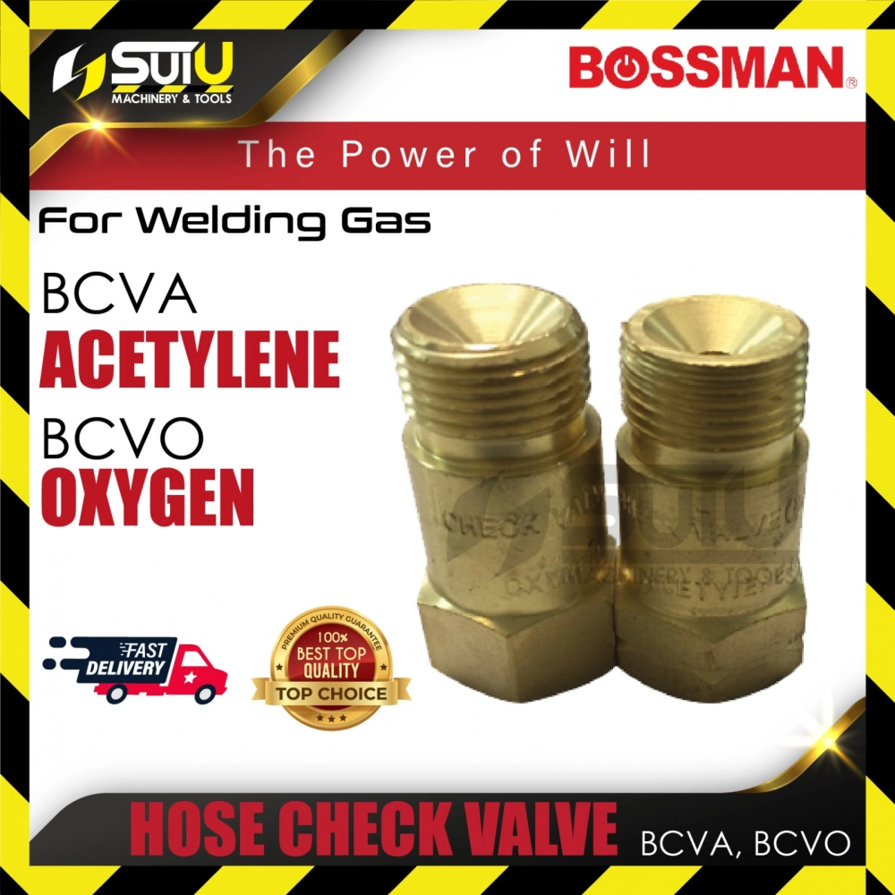 BOSSMAN BCVA / BCVO Hose Check Valve for Welding Gas (Acetylene / Oxygen)