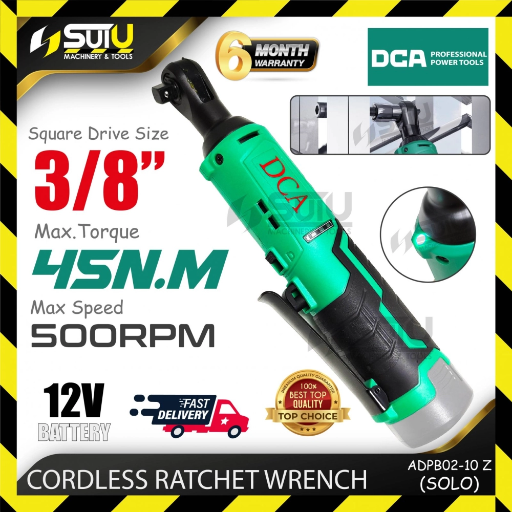 DCA ADPB02-10 / ADPB02-10Z 12V 45NM Cordless Ratchet Wrench 500RPM (SOLO - No Battery & Charger)