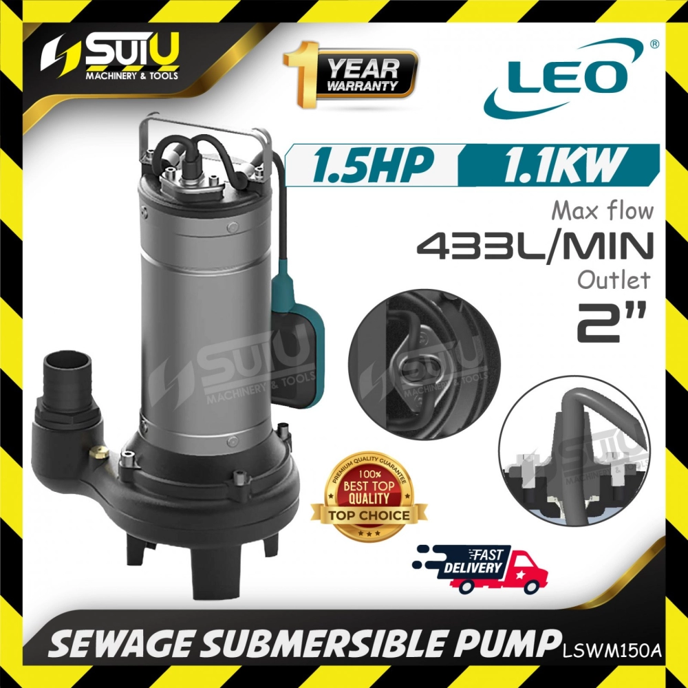 LEO LSWM150A / LSWM 150A 1.5HP Sewage Submersible Pump / Pam Air Kumbahan 1.1kW (XSP20-9/1.1L)