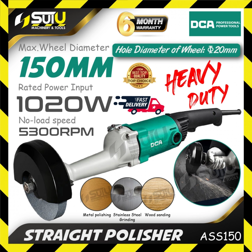 DCA ASS150 / ASS150 150MM Straight Polisher 1020W 5000RPM