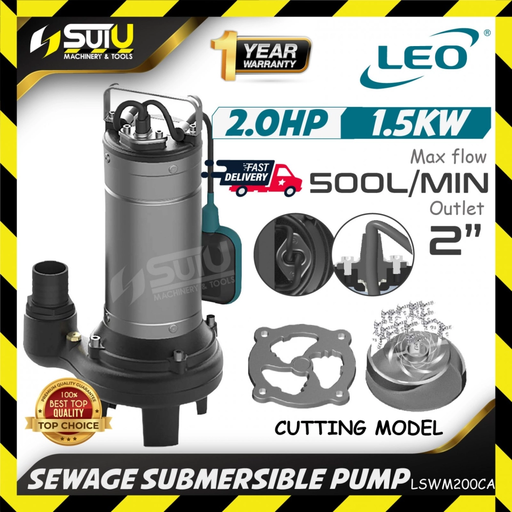 LEO LSWM200CA 2HP Sewage Submersible Pump / Pam Air Kumbahan 1.5kW (XSP 26.4-10/1.8lD)