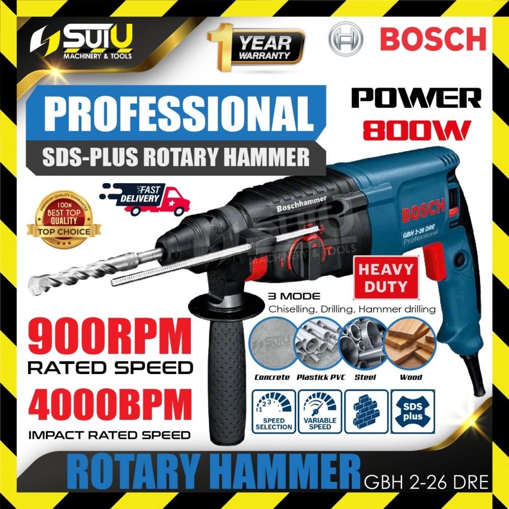 BOSCH GBH 2-26 DRE / GBH2-26DRE / GBH 2-26DRE 2.7J SDS-PLUS 3-Mode Rotary Hammer 800W