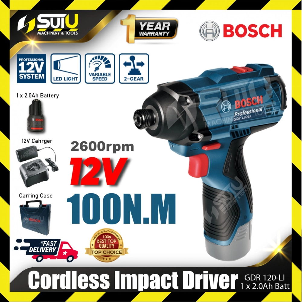 BOSCH GDR 120-LI / GDR120-LI Professional Cordless Impact Driver | 1pcs Battry 1pcs Charger Carring Case