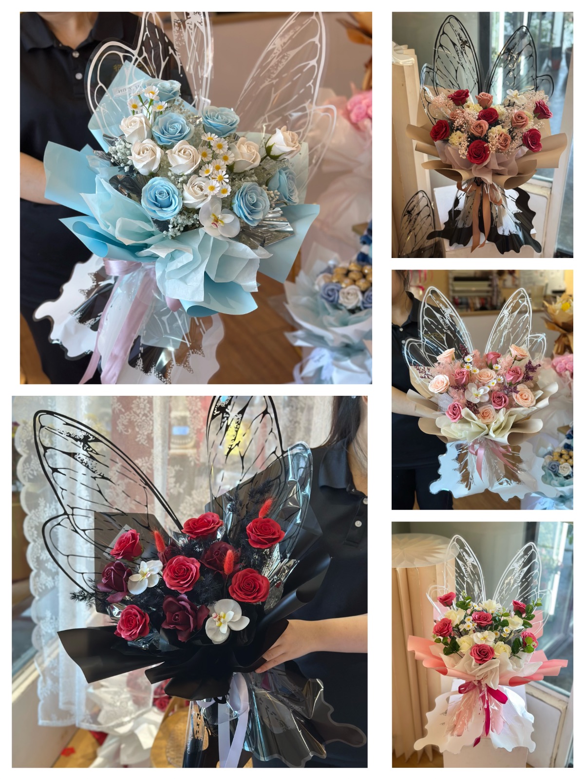 Butterfly soap roses