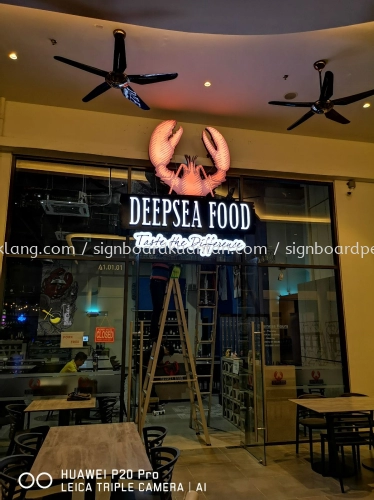 Deepsea Food 3D Led channel box up Lettering Signage At sunway Geo Usj Subang jaya