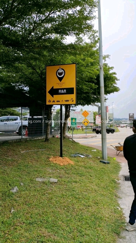 Check Point Cafe Road Side Signage Signboard Penang, Malaysia Light Box ...