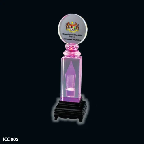 Crystal Cube with 2 Tier Light Base - ICC 005