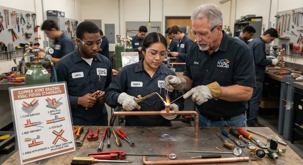 copper joint brazing HVAC piping standards