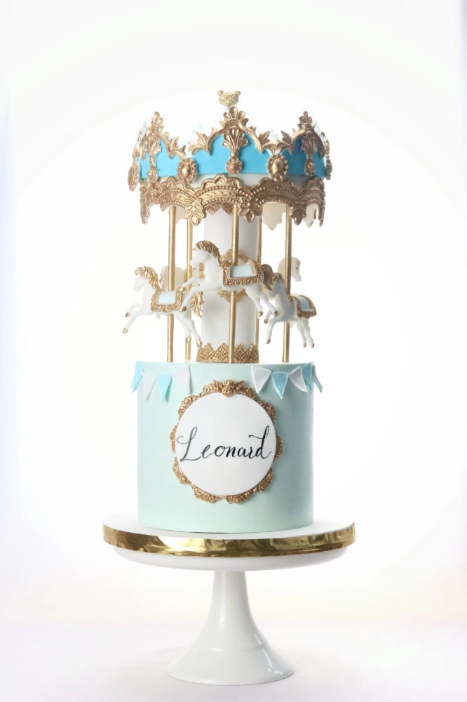 Blue Carousel Cake