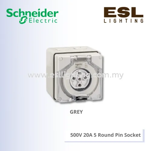 SCHNEIDER S56 Series & 66 Series 500V 20A 5 Round Pin Socket - S56SO520GY