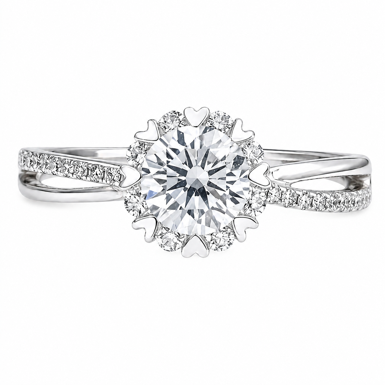 Roman & Co庐 Virelisse Snowflake Halo Engagement Ring