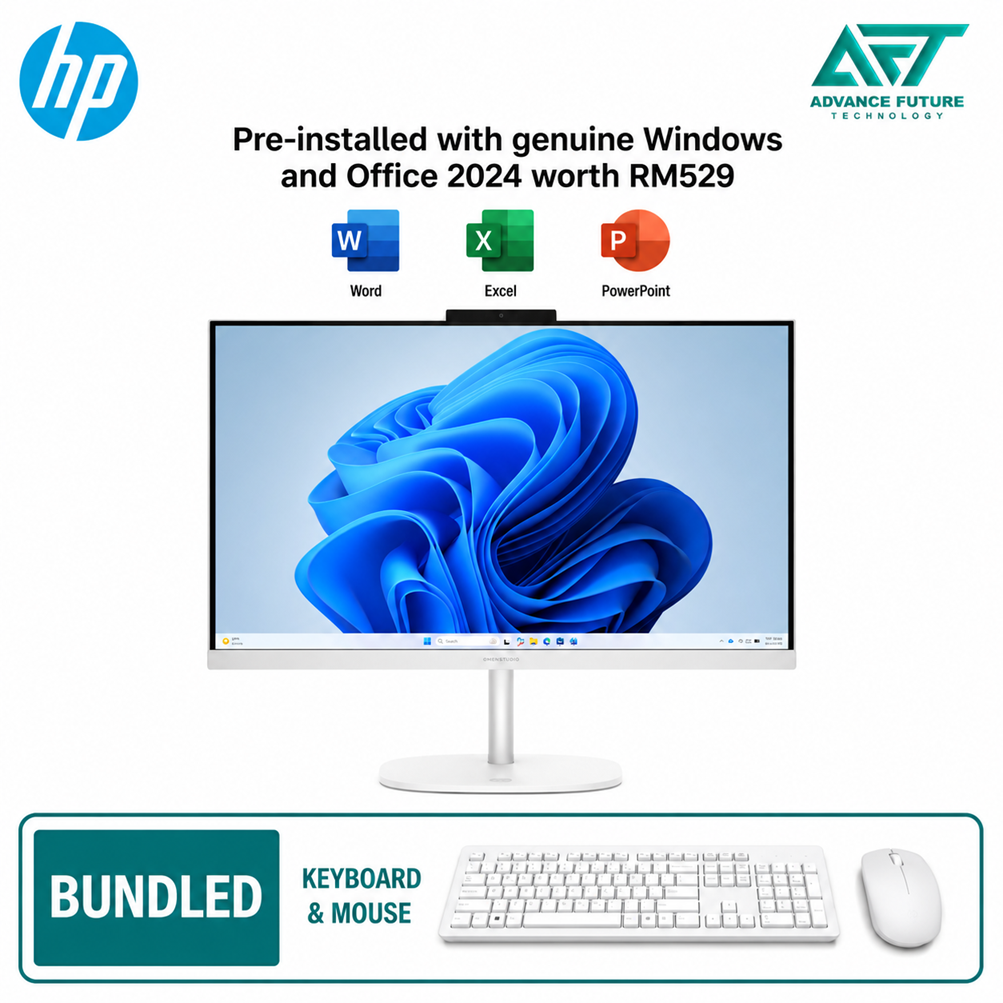 HP OmniStudio 24-cv0006d 23.8" FHD All-in-One Desktop PC Cotton White ( AMD Ryzen 3 30, 8GB, 512GB SSD, ATI, W11, H&S 2024&M365 )