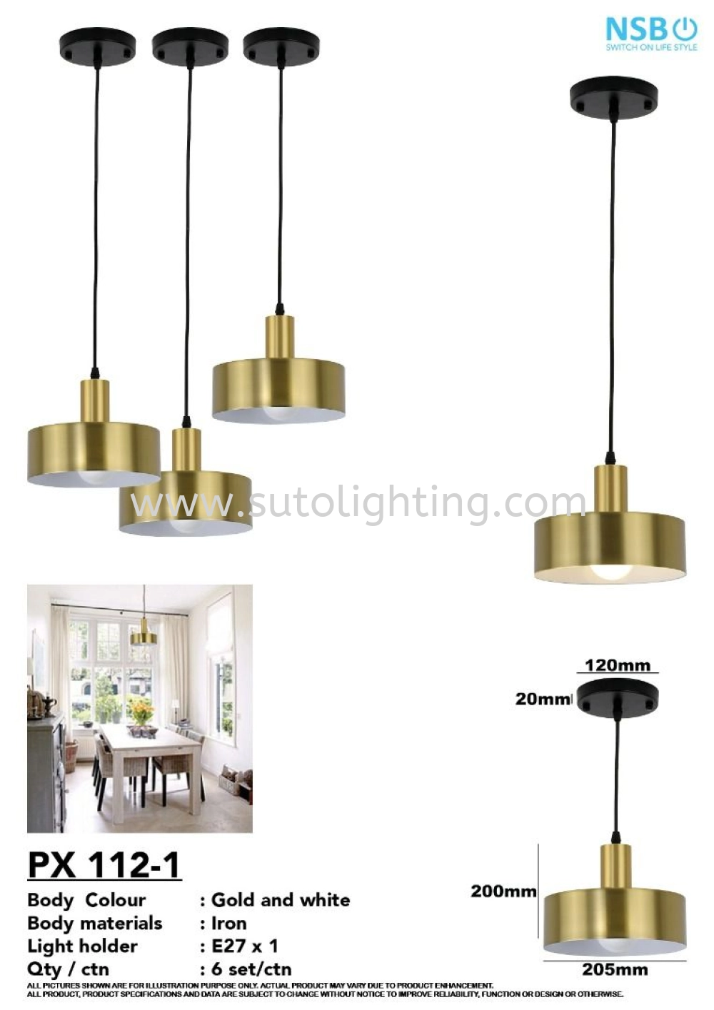 PX 112-1 Pendant Light