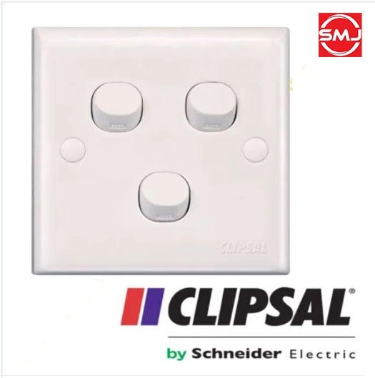 Clipsal E33/2/3A C-Classic 3 Gang 2 Way Switch