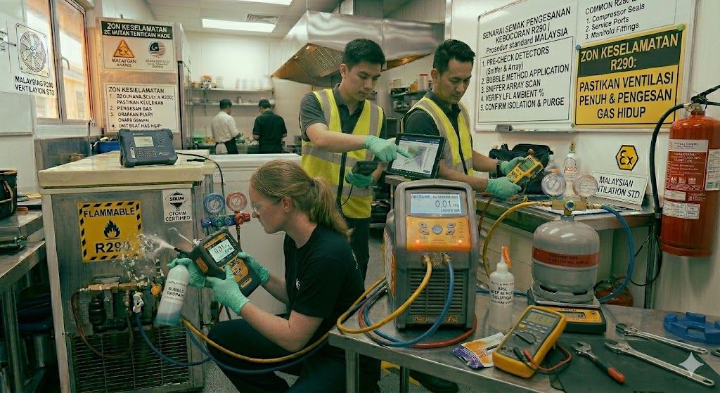 R290 gas leak detection procedures