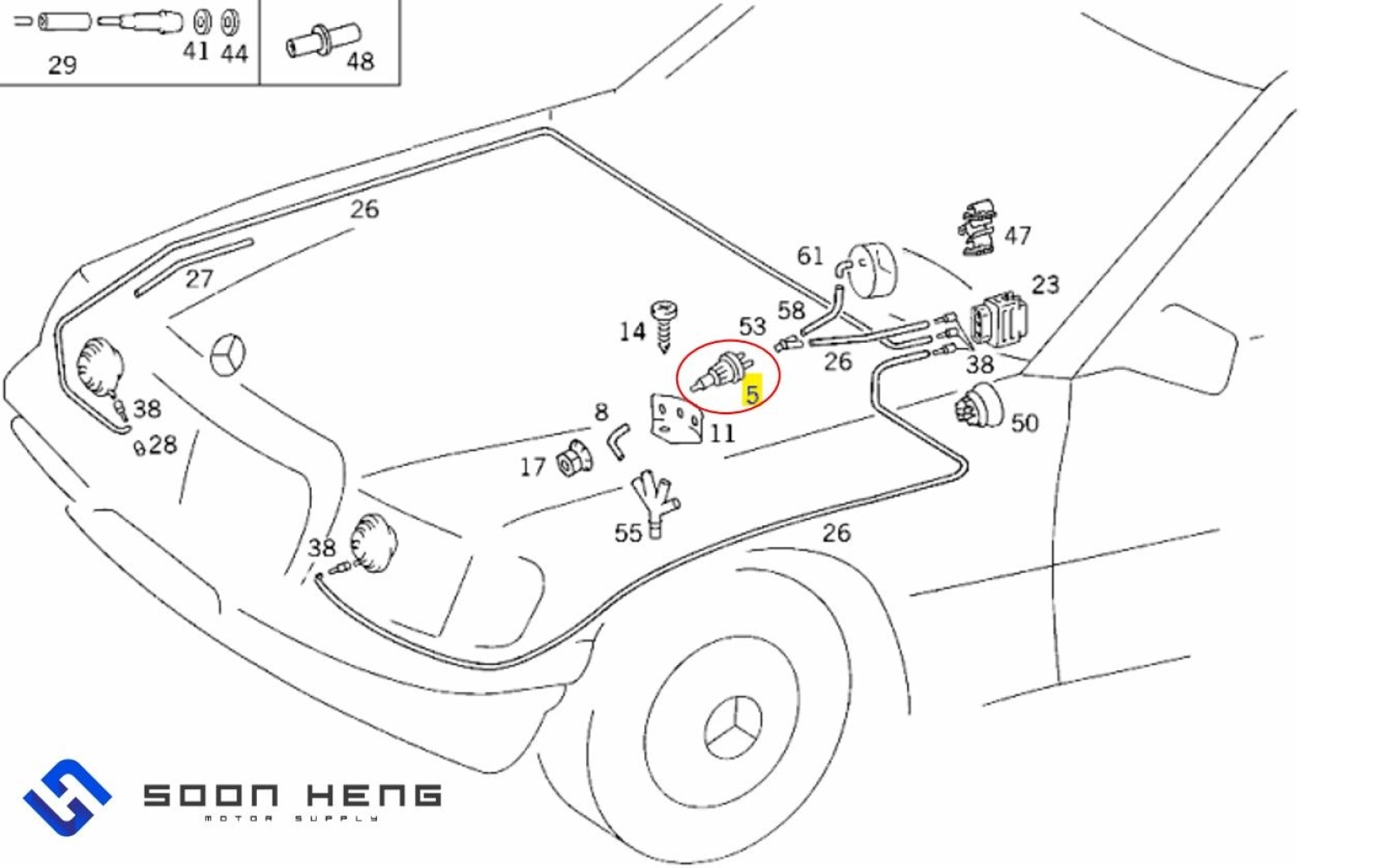 Mercedes-Benz R107, W123, W124, W126 and W210 - Non-Return Vacuum Valve (Original MB)