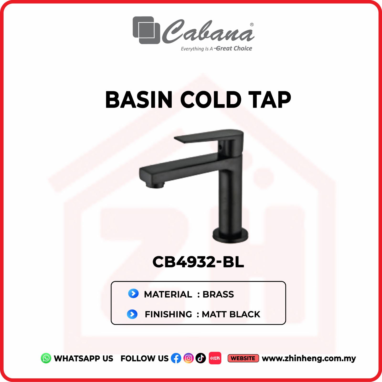 CABANA BASIN COLD TAP CB4932-BL