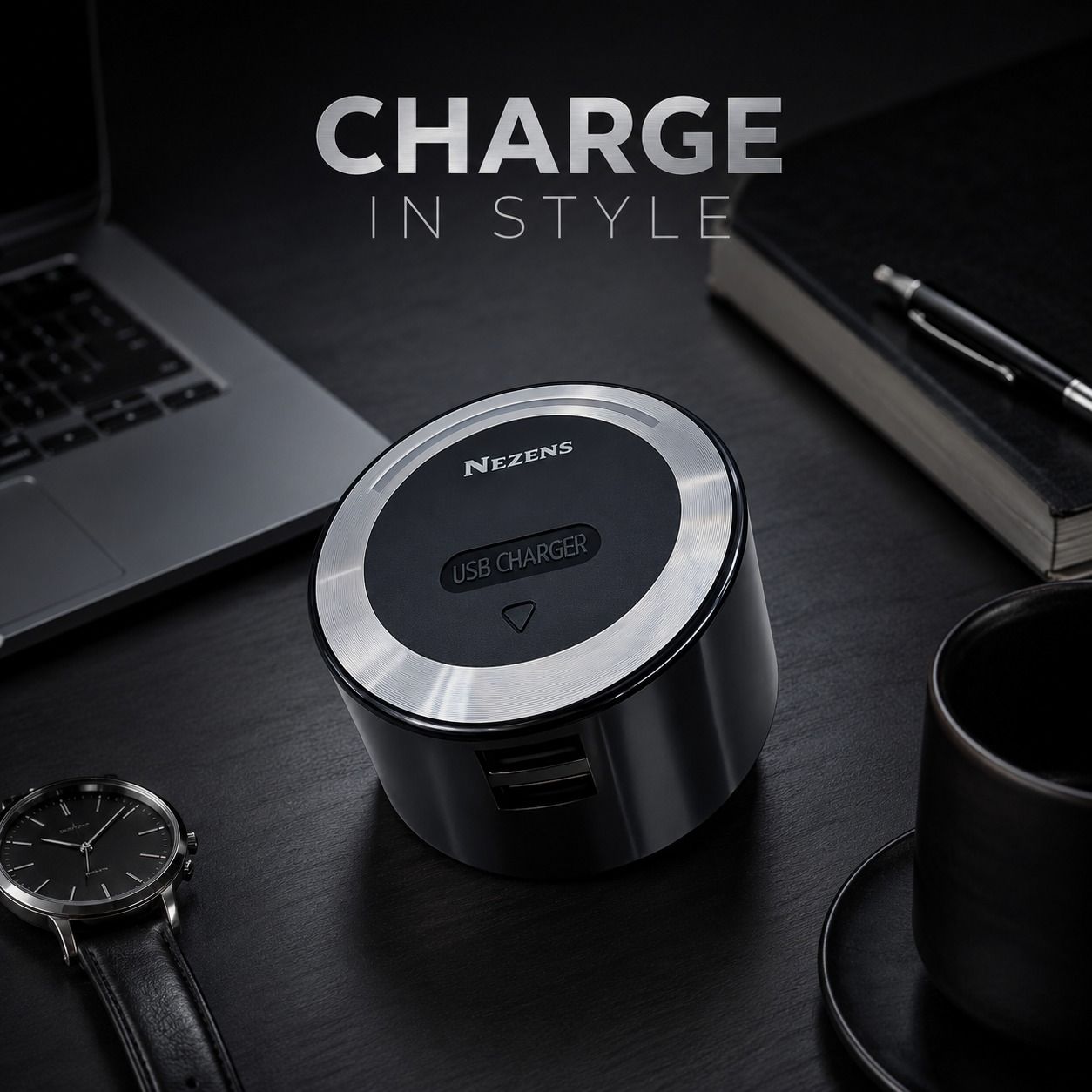 Double USB Socket | Black (2.4A Max)