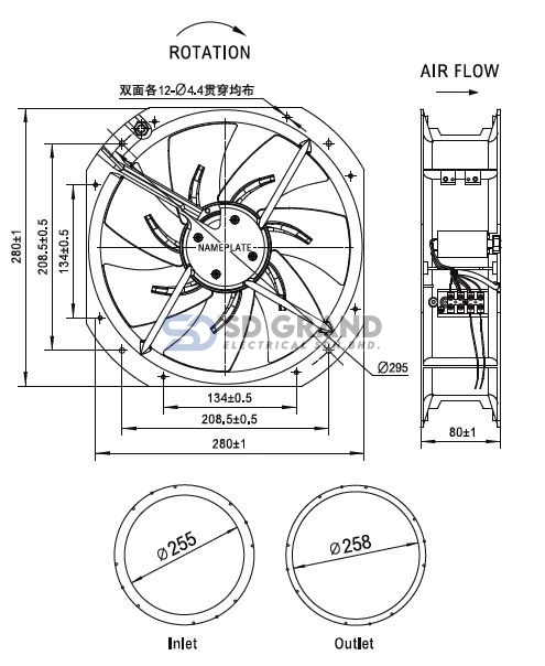 SD Grand Heavy Duty Fan AC Series SD28080HDB