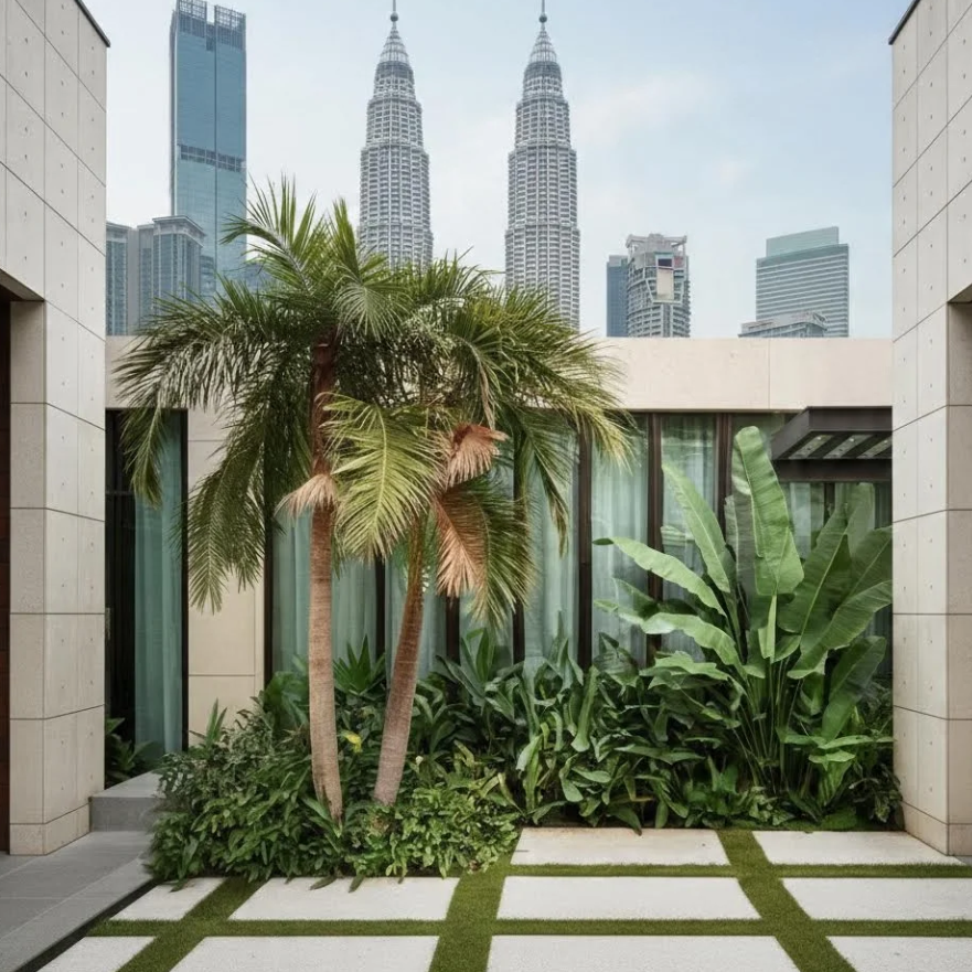Modern Backyard Tropical Garden Concept Kuala Lumpur 吉隆坡现代后院热带花园设计 Konsep Taman Tropika Belakang Rumah Moden Kuala Lumpur